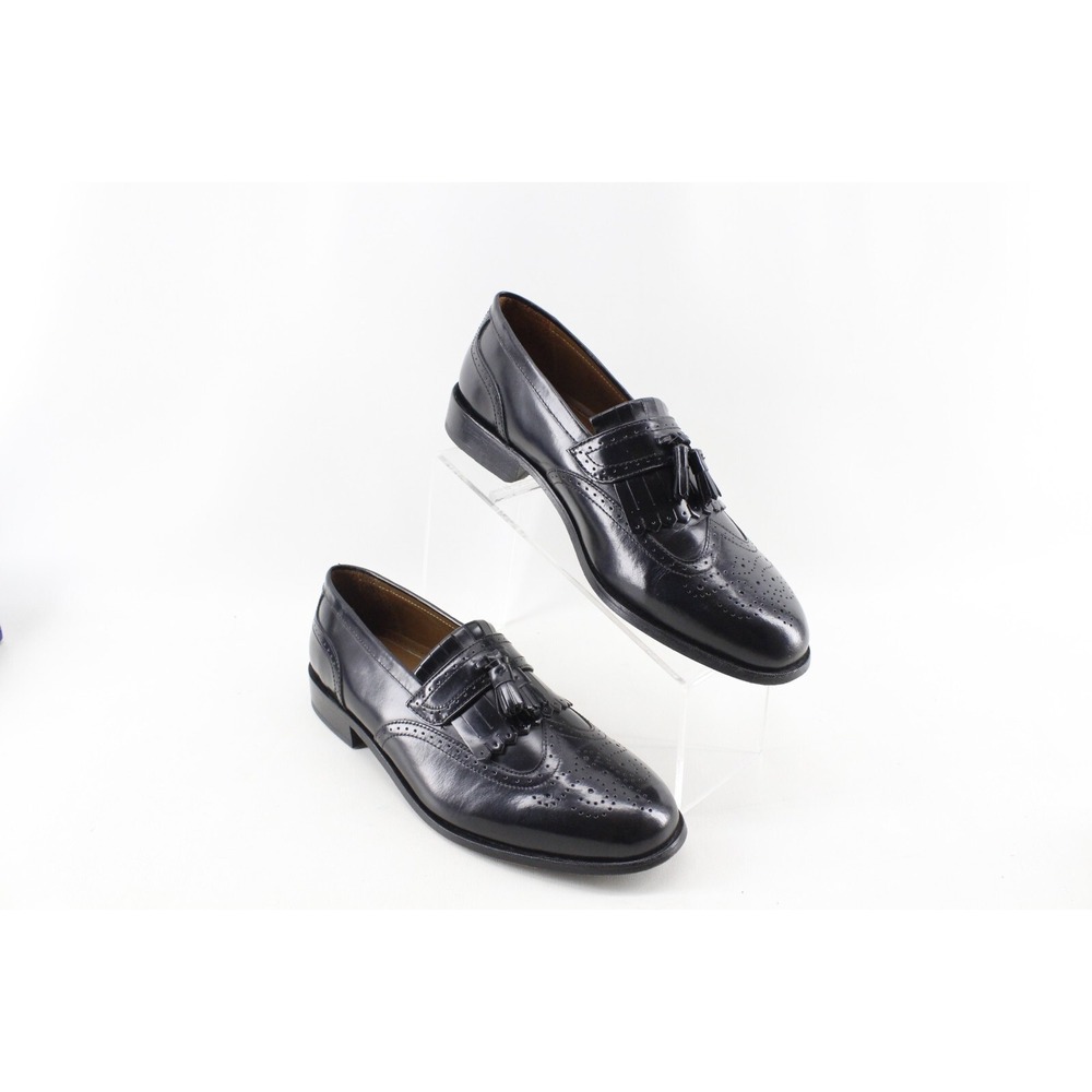Florsheim Leather Wingtip Kiltie Tassel Loafer Men's 8.5D Shoes Black 11223-001